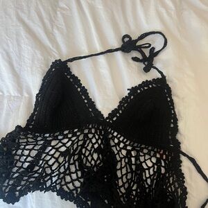 Black Crochet Bralette